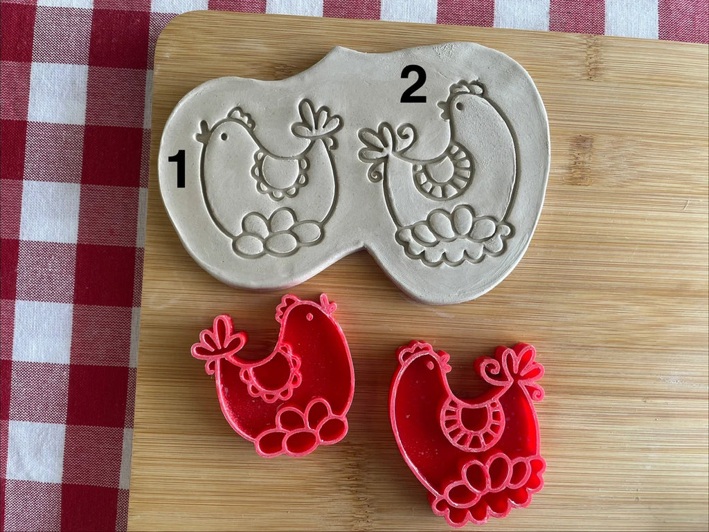 Hen pottery stamps