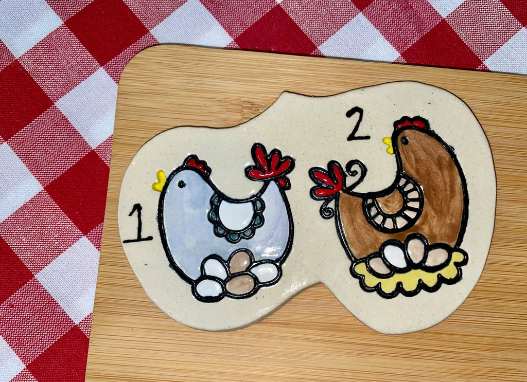 Hen pottery stamps