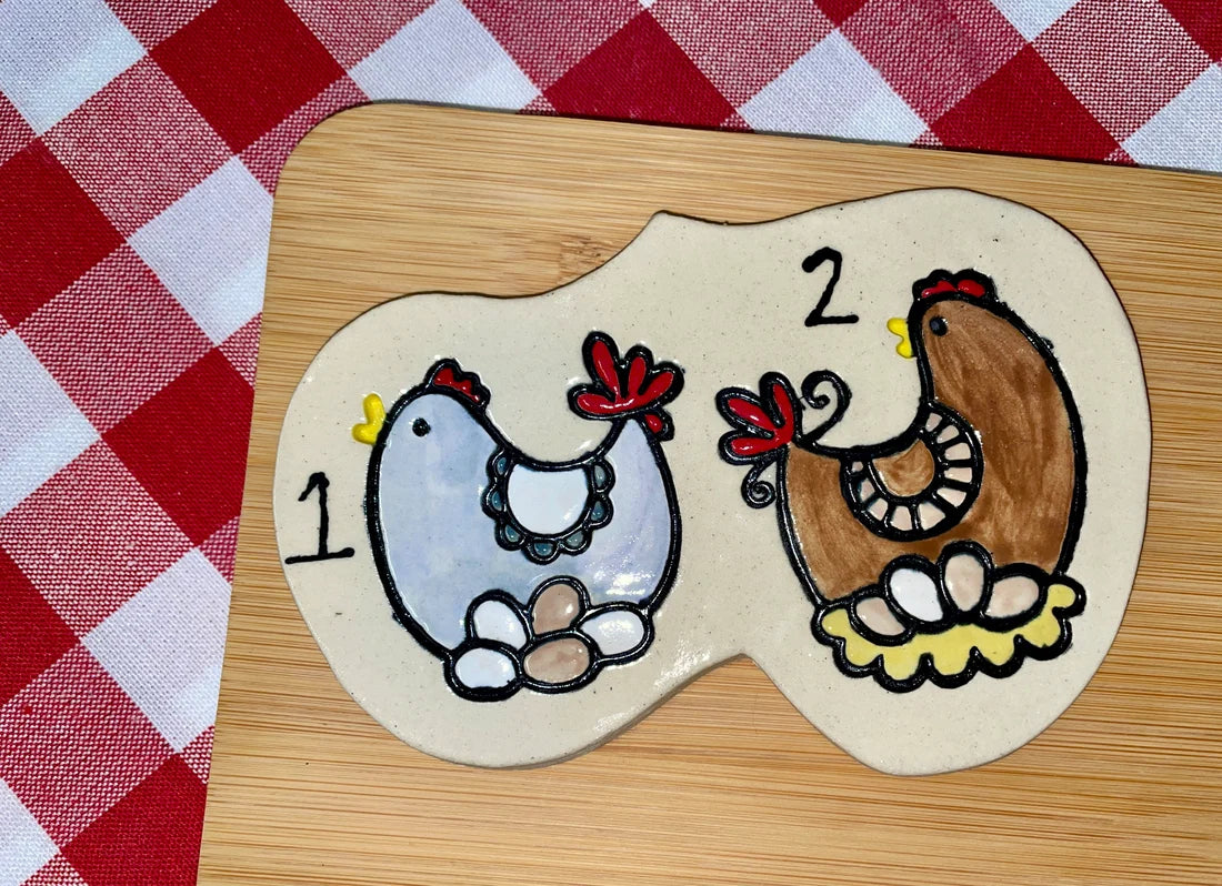 Hen pottery stamps