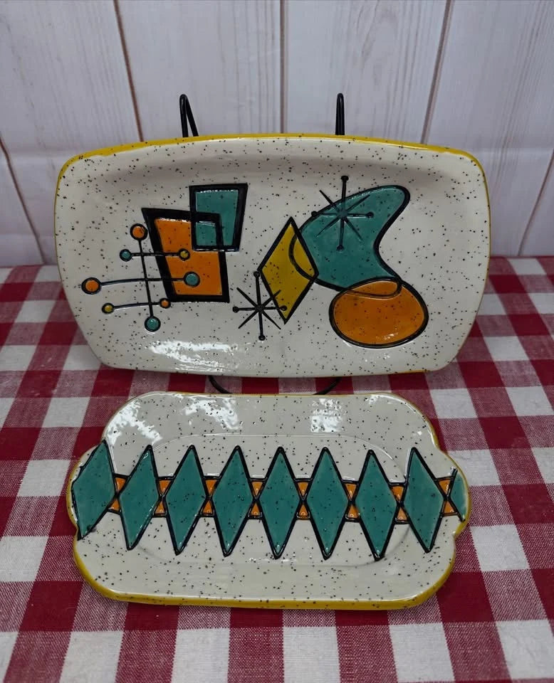Retro Lines and Dots Pottery Stamp