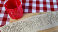 Boots and Wildflowers pattern textured pottery roller