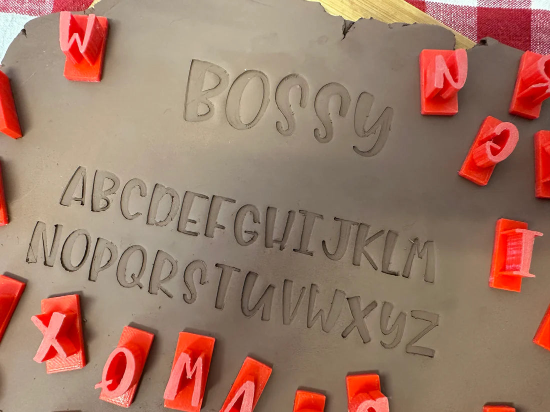 Bossy Font Stamp Set (alphabet and numbers)