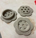Flower Frog Clay Cutter w/ Press - (6 scallop, 3.5" diameter, 8 scallop, 4")