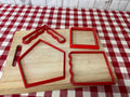 Gingerbread style 3D House, 5 piece kit, 7" tall finished - (set of 5)
