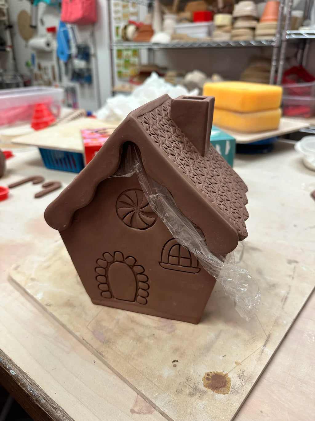 Gingerbread style 3D House, 5 piece kit, 7" tall finished - (set of 5)