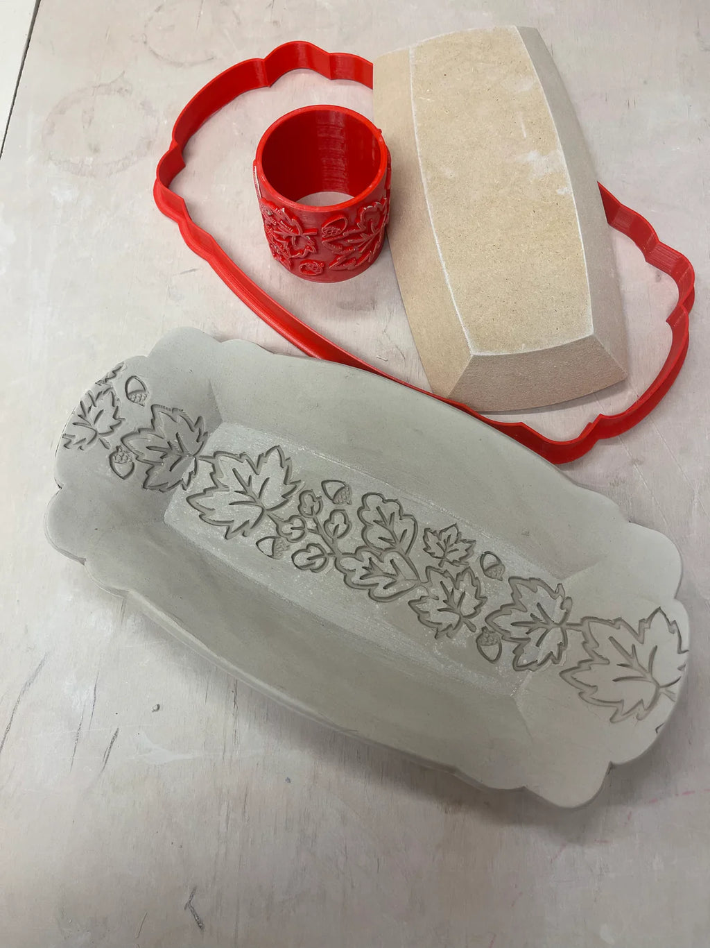 Fall Leaves Pottery Roller - set of 2