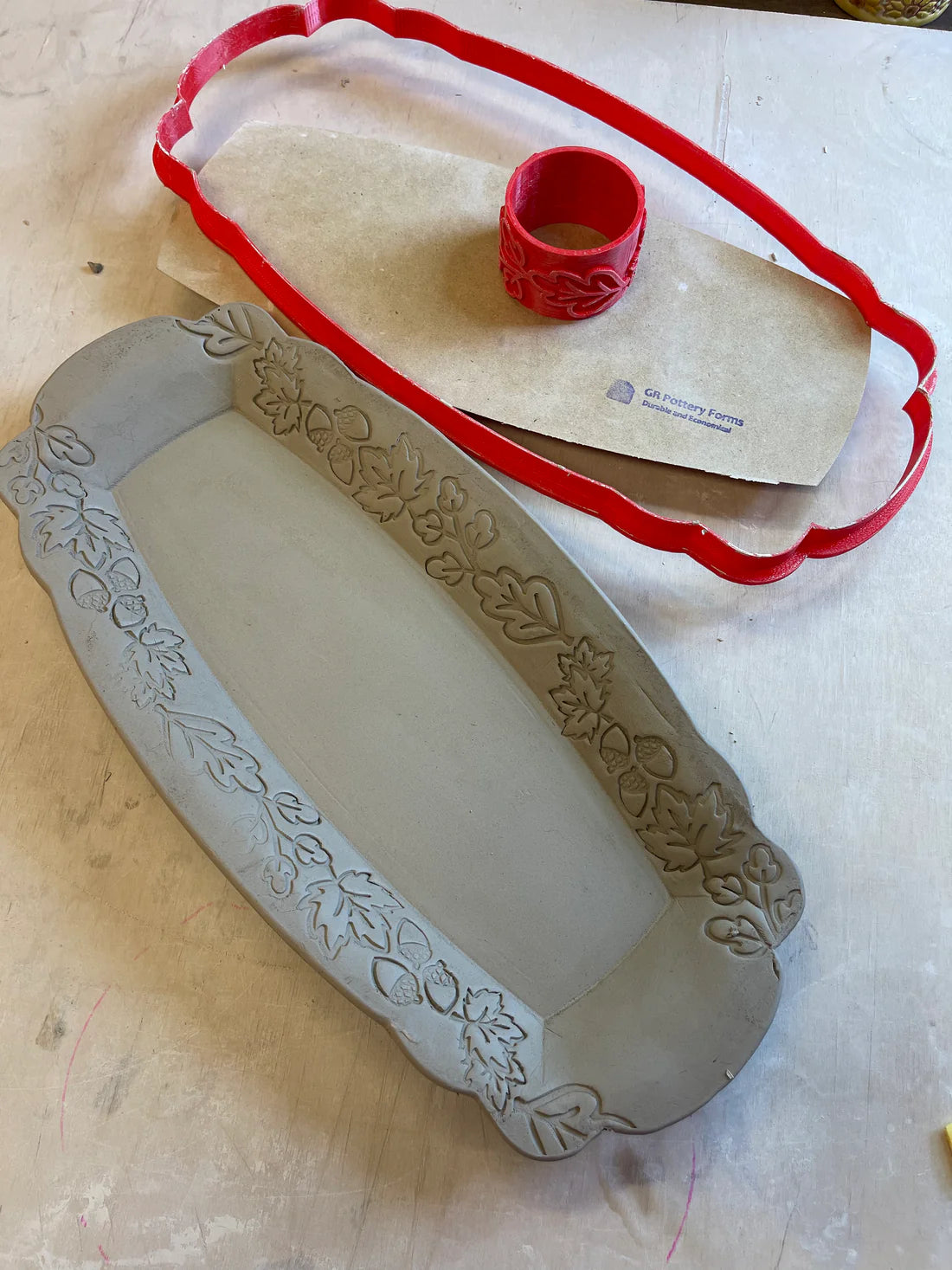 Fall Leaves Pottery Roller - set of 2