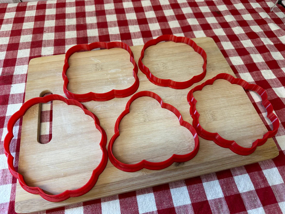 Loose Scalloped Edge, Clay Cutter to match GR Pottery Forms "Cuties", set of 5