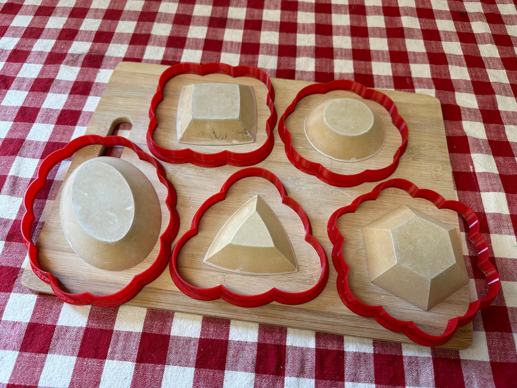 Loose Scalloped Edge, Clay Cutter to match GR Pottery Forms "Cuties", set of 5