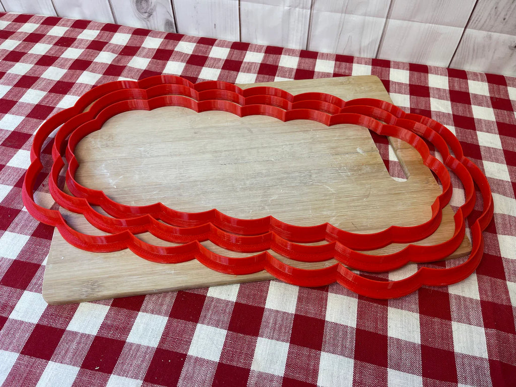 Loose Scalloped Rounded Rectangle, XL Clay Cutter