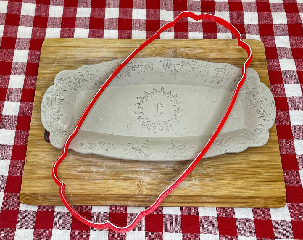 Ornate Tray Edge Spherical Rectangle, Clay Cutter - multiple sizes