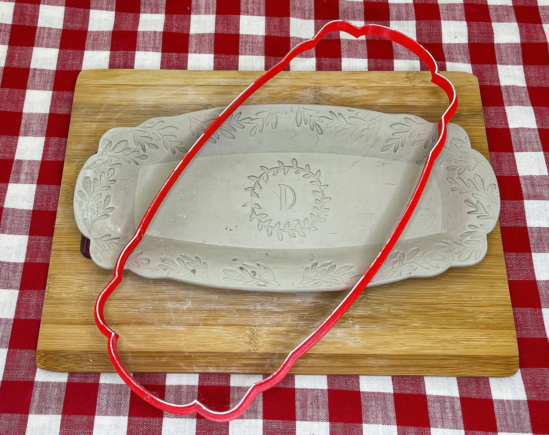 Ornate Tray Edge Spherical Rectangle, Clay Cutter - multiple sizes