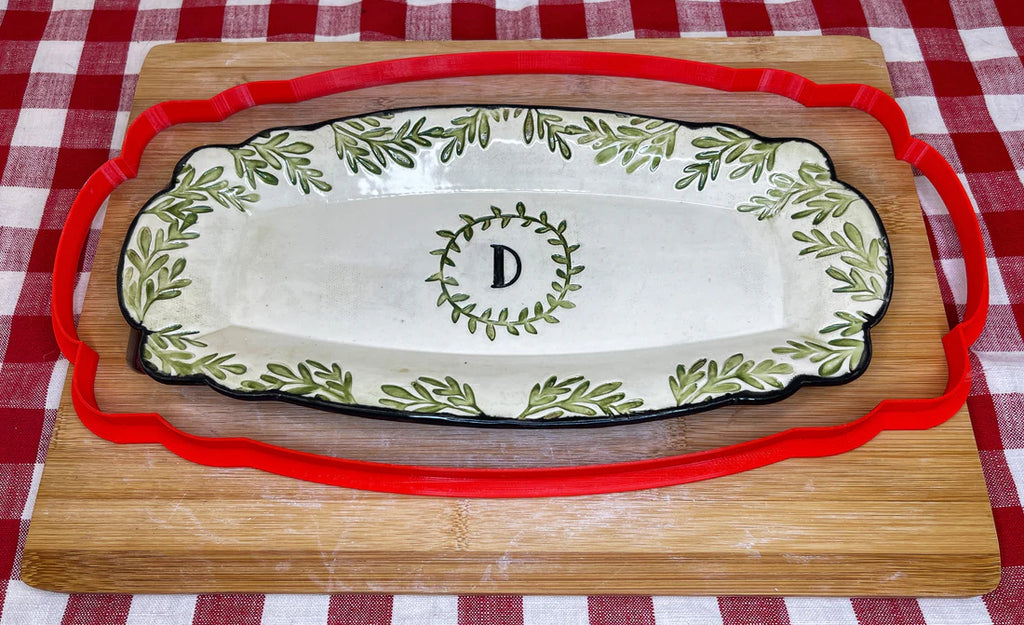 Ornate Tray Edge Spherical Rectangle, Clay Cutter - multiple sizes