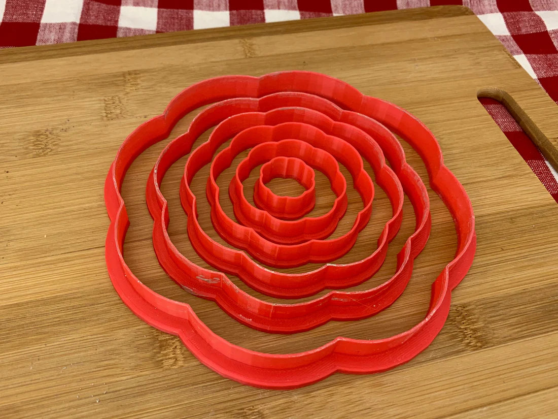 Scalloped Circle, Clay Cutter, 8 petal design (multiple sizes)