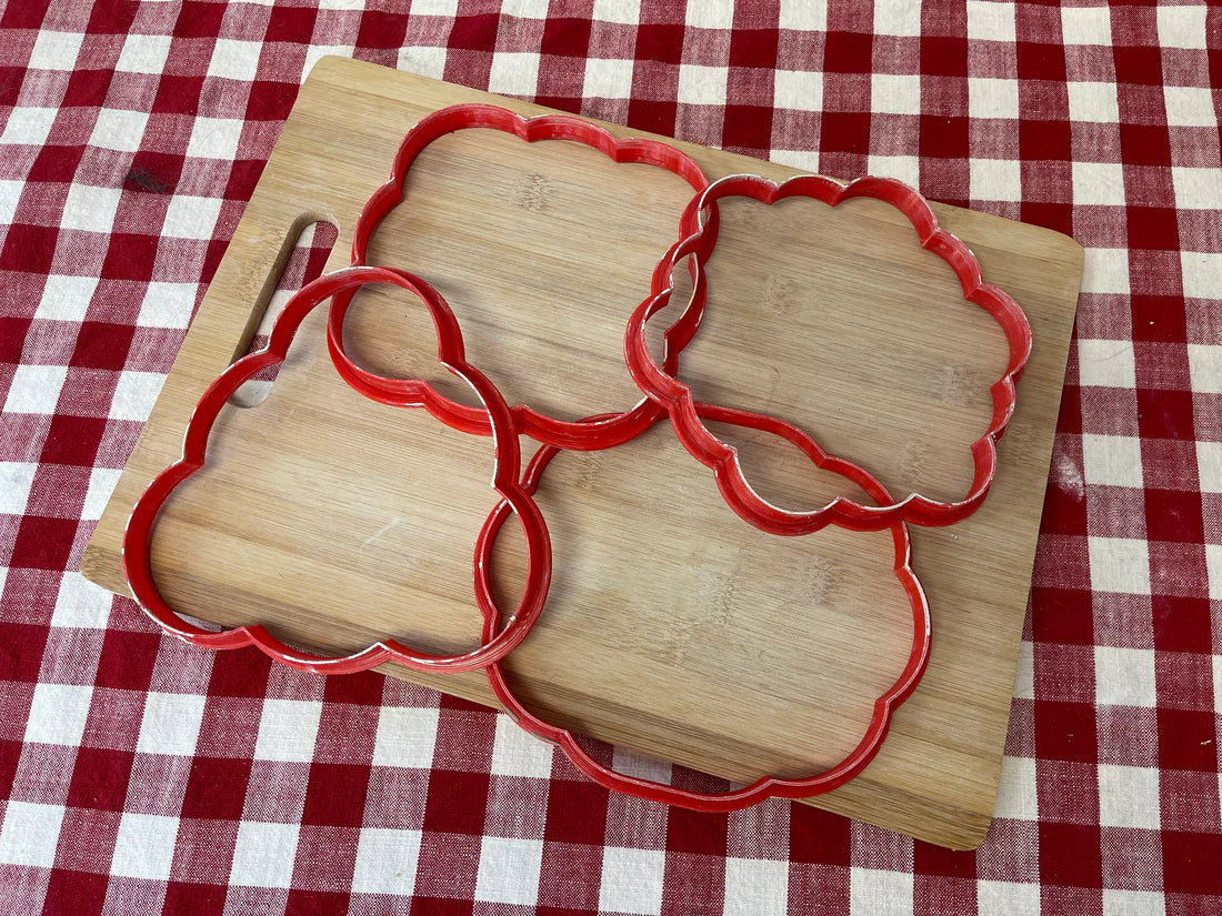 Loose Scallop Edge, Clay Cutters for GR Pottery Forms "Wallies", set of 4
