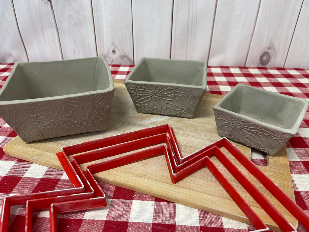 Square Bowl Template Clay Cutter - multiple sizes, set of 3