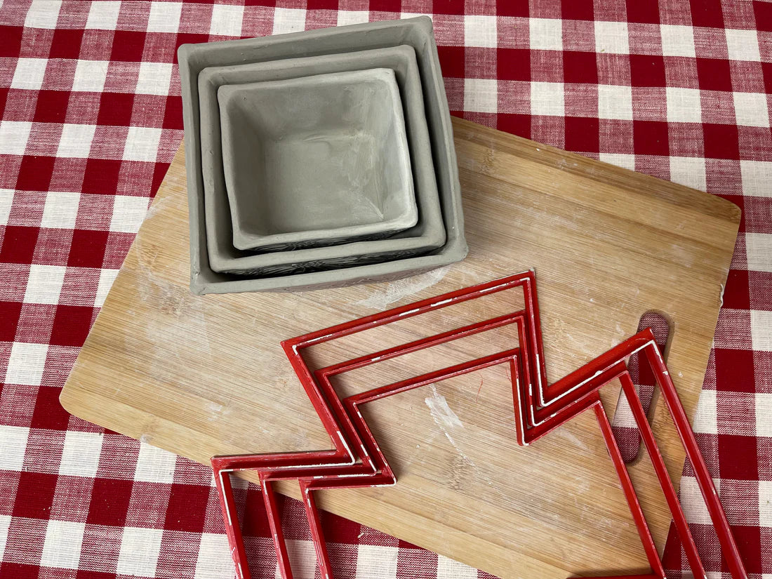 Square Bowl Template Clay Cutter - multiple sizes, set of 3