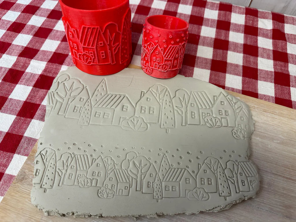 Winter House and Tree Texture Roller